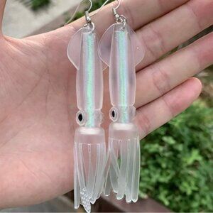 Tube Squid Soft Lure Fishing Gear Earrings